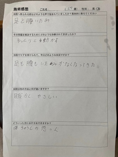 アンケート用紙